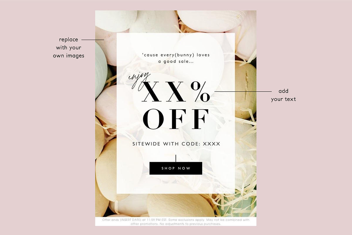 Easter Sale Email Template Canva, an Email Template by KikiBunnyCreative (Photo 2 of 7)