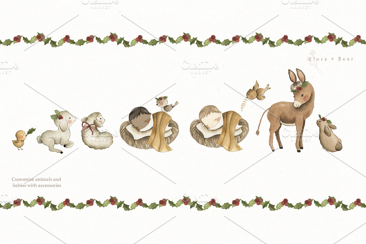 Holy Night - Nativity Scene, an Animal Illustration by Flora+Bear (Photo 4 of 11)