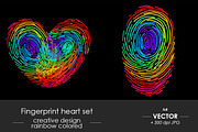 Rainbow heart fingerprint set, a Person Illustration by OKart.studio (Thumbnail 1 of 3)