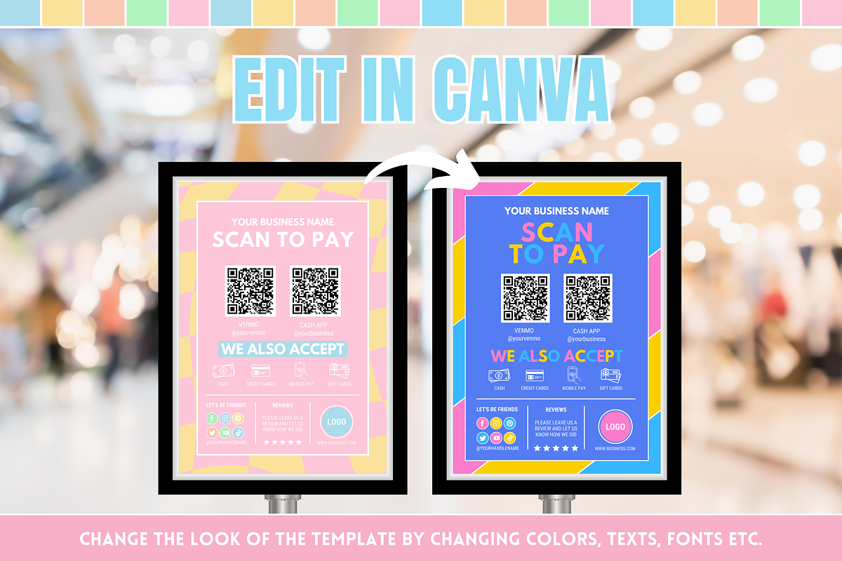 Pastel Scan to Pay Sign, a Stationery Template by SunshineStudioBoutique (Photo 8 of 11)
