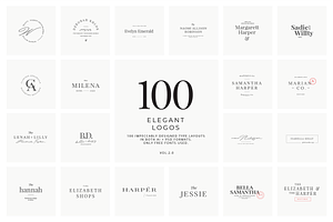 100 elegant feminine logos vol. 2.0