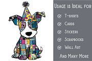 Colorful Patchwork Dog Clipart, an Illustration by Pixels.Craft (Thumbnail 3 of 6)