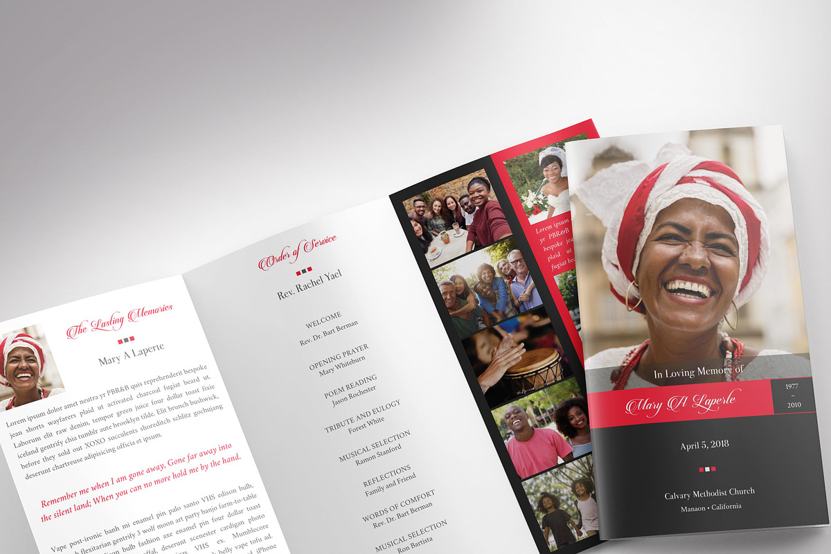 Red Legal Trifold Funeral Program, a Brochure Template by Godserv Designs (Photo 9 of 10)