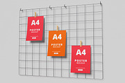 A4 poster mockup wire grid, an Advertising Mockup by AndikaGraphic (Thumbnail 6 of 6)