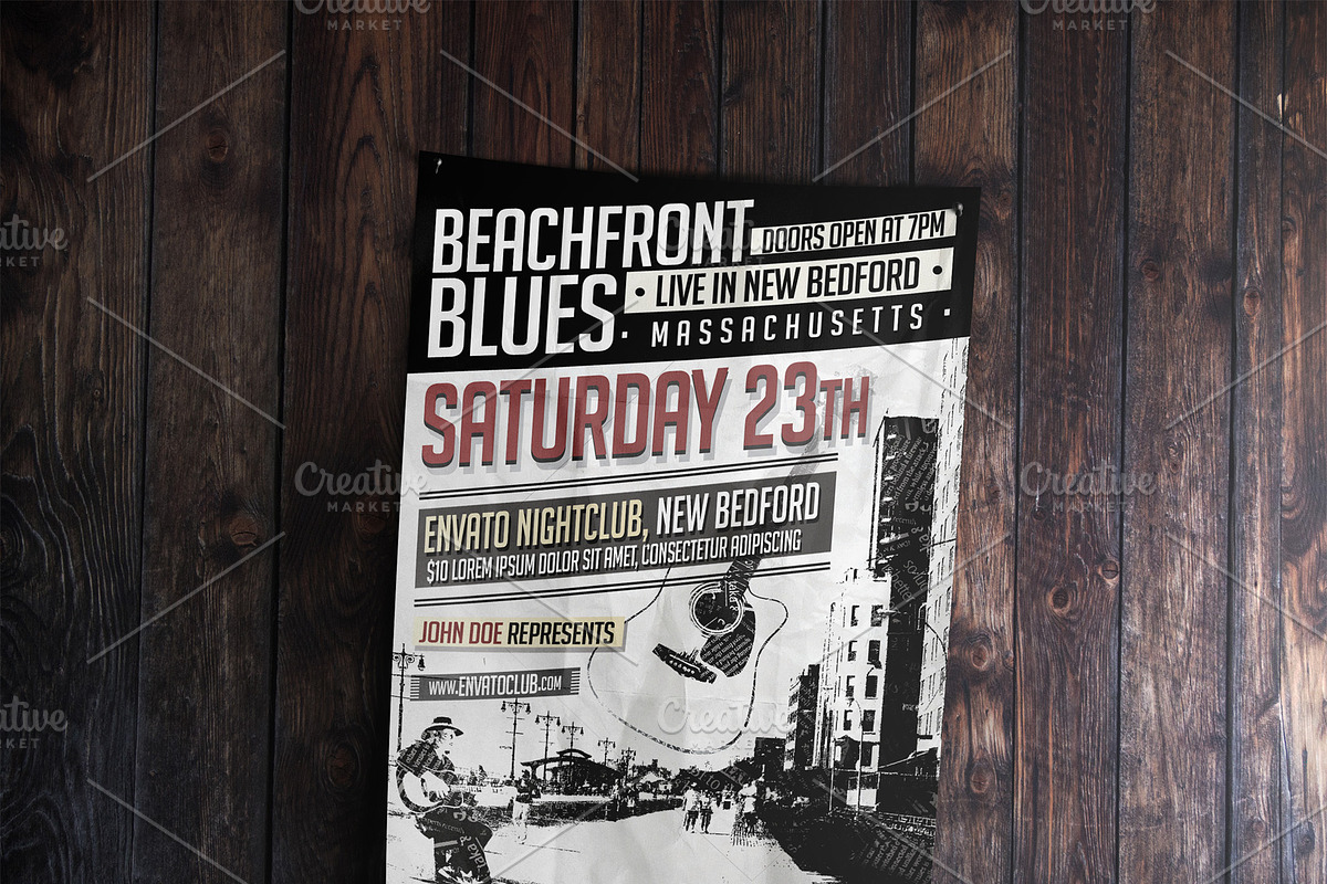 Wooden Poster Mockup, a Print Template by CREATIVE DUDE (Photo 2 of 9)