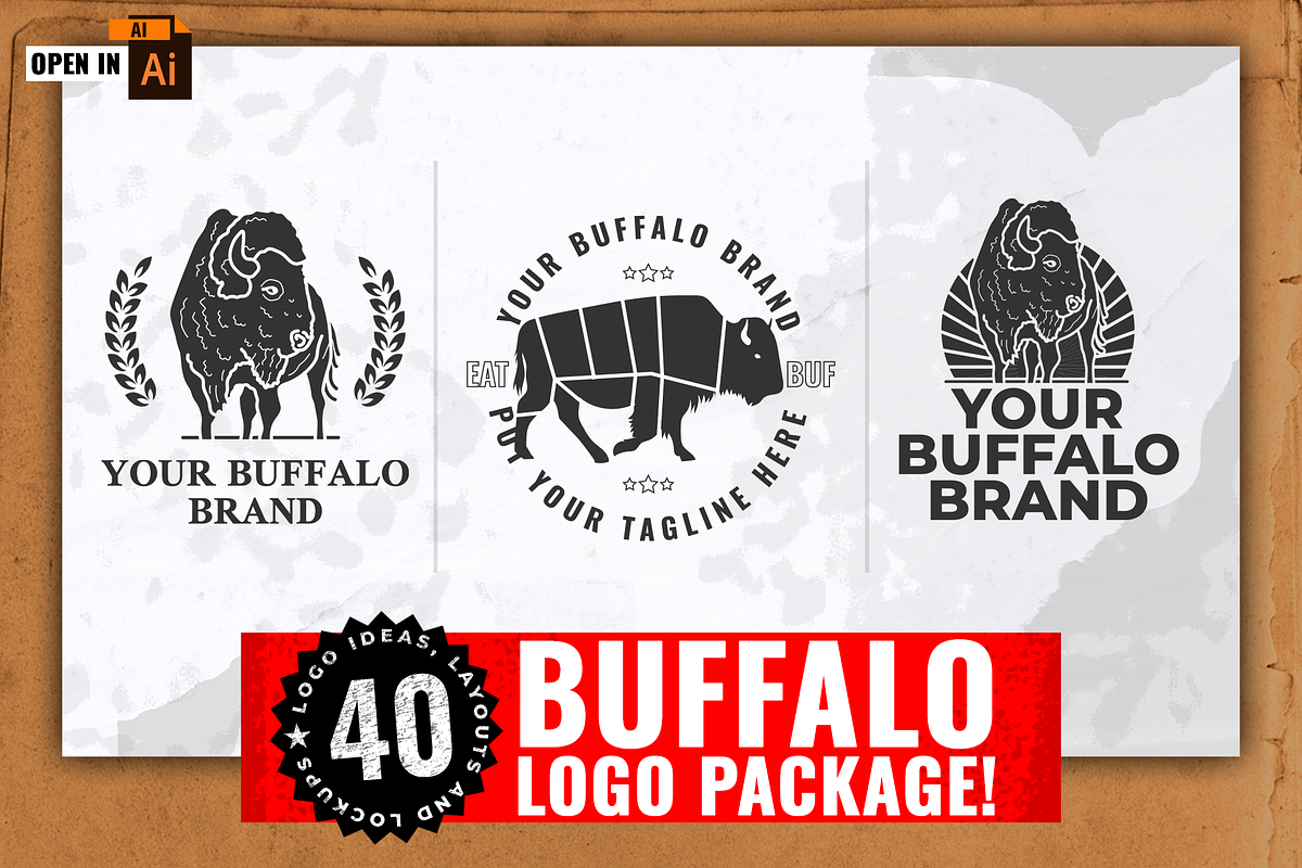 Buffalo & Bison Logo Pack - 40 LOGOS, a Branding & Logo Template by Jeffry Macpherson Visuals (Photo 1 of 6)