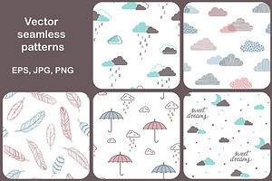 10 Cute Vector Seamless Patterns