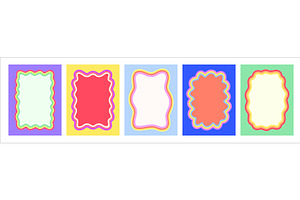 Y2k color scallop wavy frames, an Object Illustration by Buch&Bee