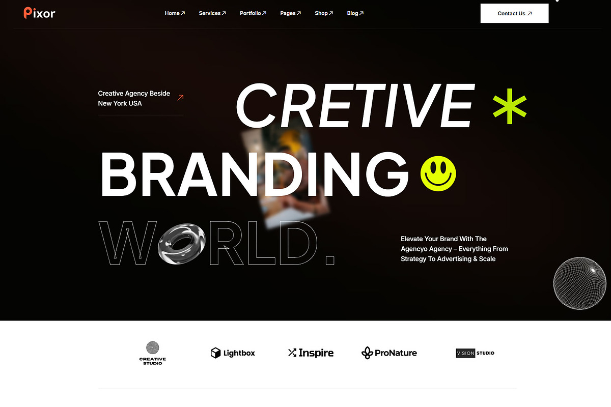 Pixor – Creative Digital Agency, a WordPress Template by NaimaAnjum (Photo 2 of 4)