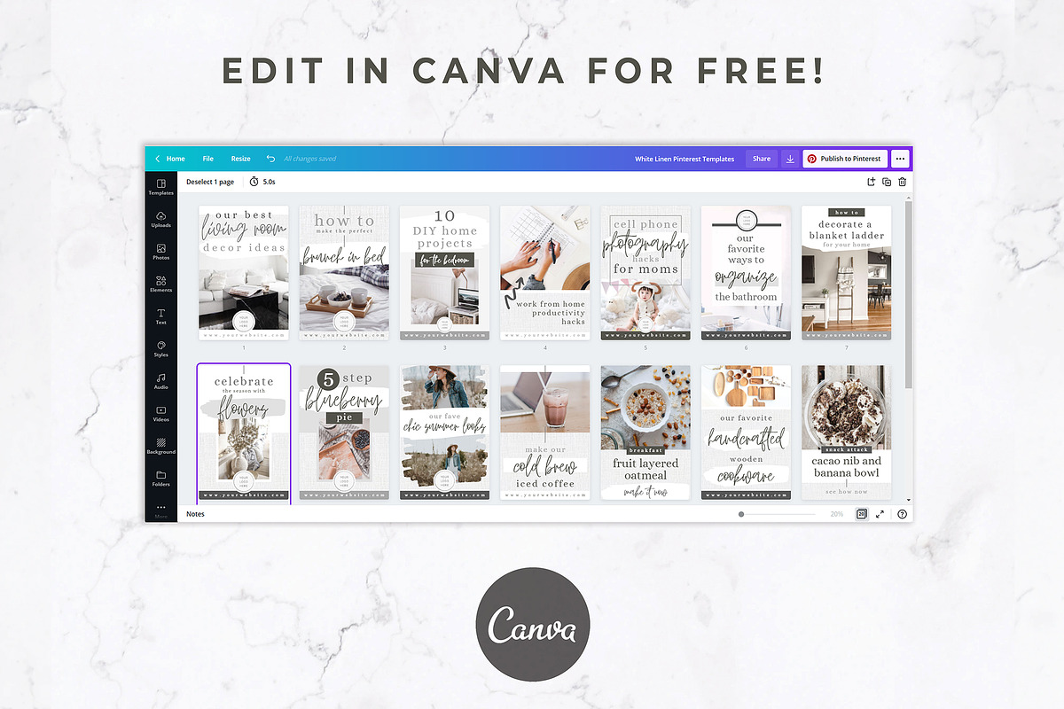 Pinterest Templates for Canva, a Social Media Template by Thirty One Palms Studio (Photo 5 of 8)