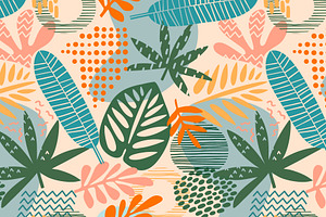 Plant Geometry. Seamless Patterns