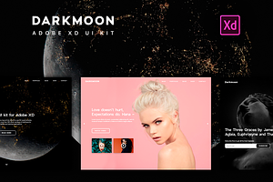 Dark Moon UI Kit. UX/UI Design