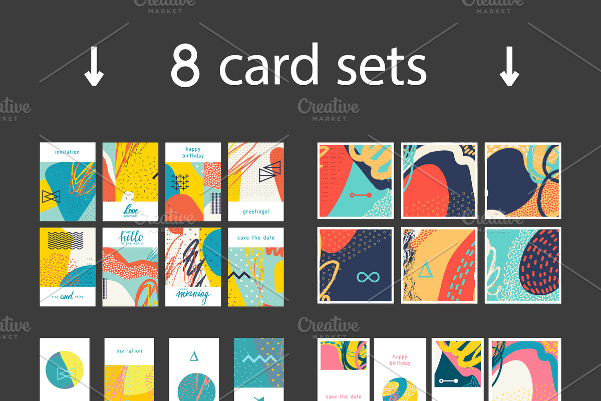 Abstract compositions and cards set, a Pattern Graphic by pixelwerk (Photo 4 of 4)