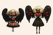 VALENTINE BLACK ANGELS CLIPART PACK, a Person Illustration by Daring Digies (Thumbnail 5 of 10)