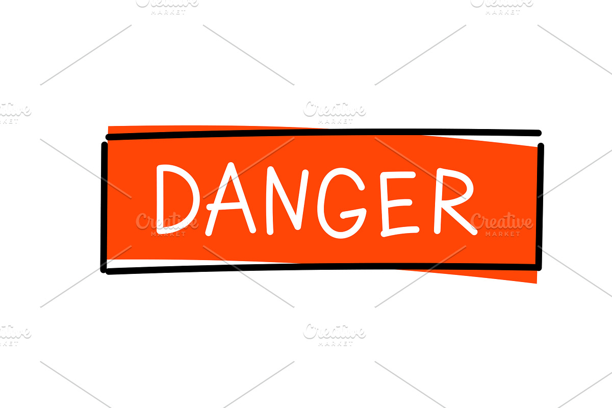 Warning sign lettering, an Illustration by Ilia Design