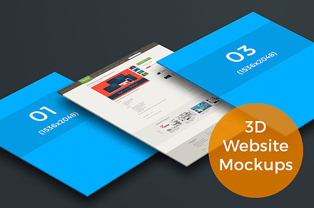 3D Website Display Mockups (iPad)