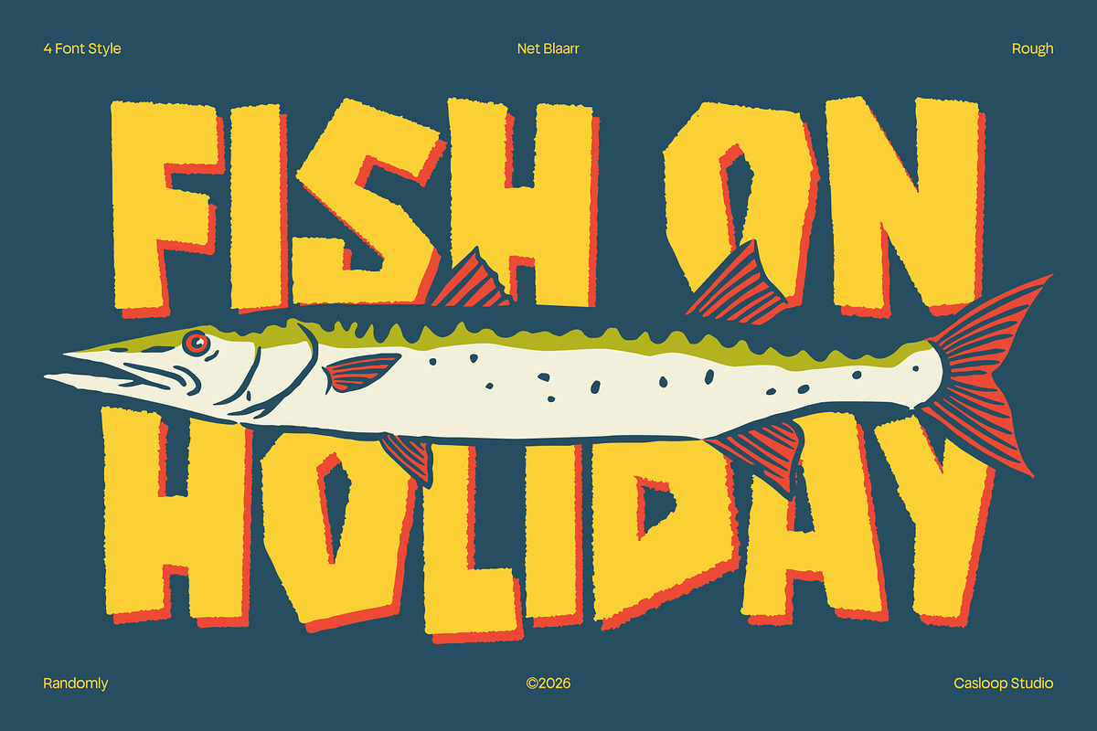 Net Blaarr – Retro Display Typeface, a Sans Serif Font by Casloop Studio (Photo 5 of 10)