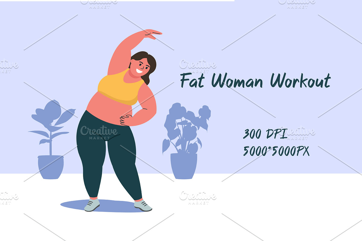 Fat Woman Workout, a Healthcare Illustration by Art Zooted (Photo 3 of 3)