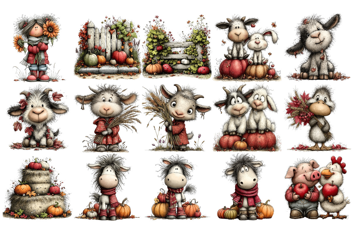 Autumn Farm PNG Clipart Bundle, a Seasonal Illustration by Nicolle's Colorful Art (Photo 5 of 7)