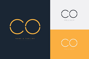 Initial letters monogram logo CO, a Branding & Logo Template by Aleesher