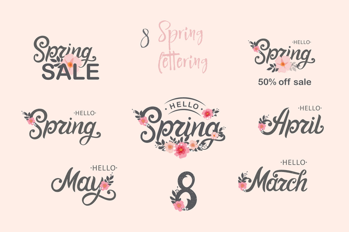 Spring Set - templates, lettering..., a Poster Template by Anna's Lettering (Photo 3 of 7)