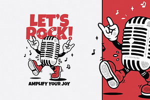 Mic Rock Cartoon Character, an Illustration by Decoconio Design