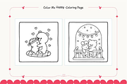 Valentine Cuties Cozy Coloring Pages, a Seasonal Illustration by Ink Gallery (Thumbnail 2 of 4)