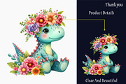 Summer Dinosaur Watercolor Clipart, a Graphic by designcity5 (Thumbnail 4 of 5)