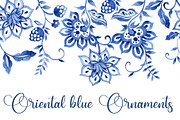 Oriental blue patterns collection, a Decorative Illustration by made by Tanya (Thumbnail 1 of 5)
