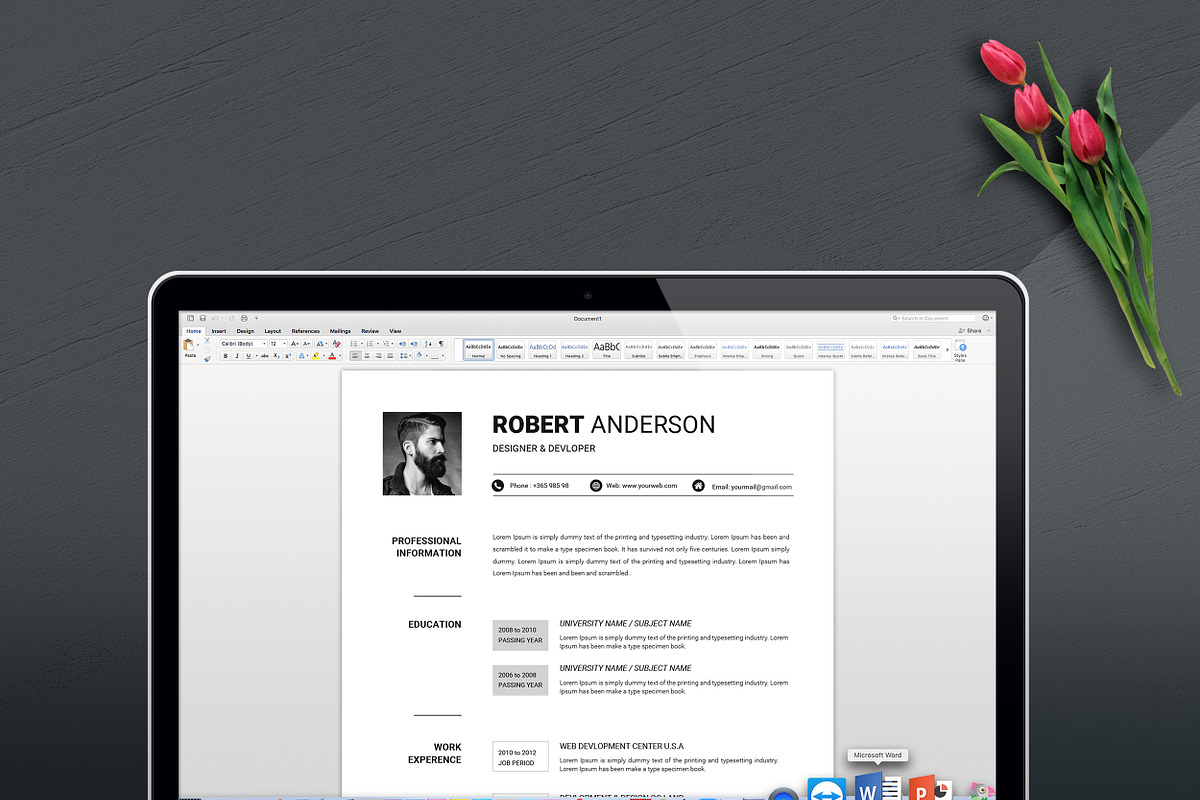 2 Pages Clean Resume Template, a Resume Template by ResumeInventor (Photo 4 of 5)
