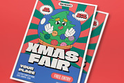 Purple Groovy Xmas Fair Flyer Set, a Flyer Template by graphicook (Thumbnail 2 of 3)