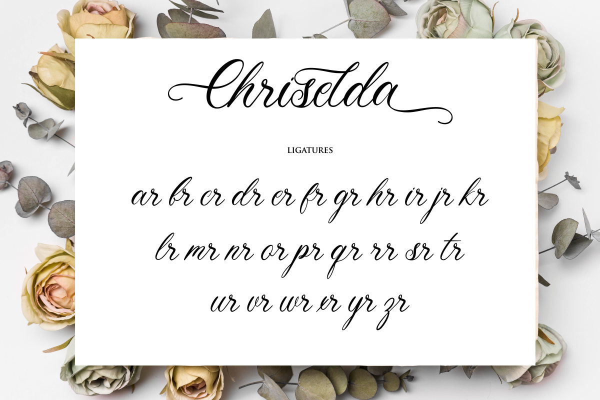 Chriselda - Modern Calligraphy, a Script Font by Fikryal Studio (Photo 14 of 15)