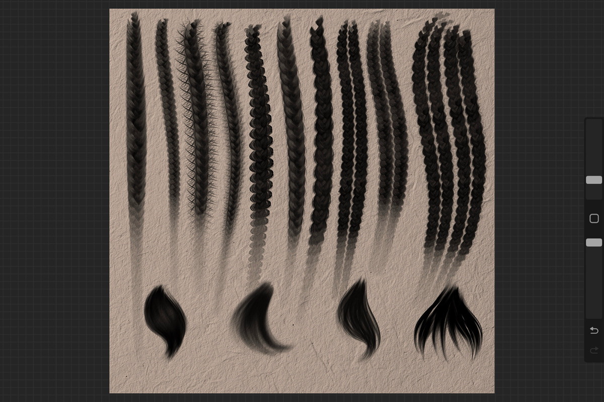 Braids brushes for Procreate, a Brush Add-On by Bluesssatan (Photo 2 of 2)