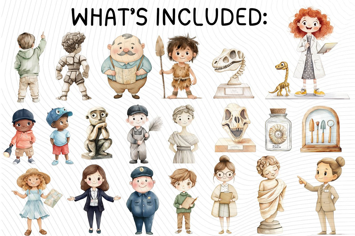 Museum Day Adventures Clipart, an Illustration by PassionPNGcreation (Photo 5 of 12)