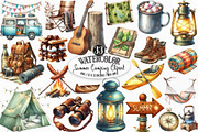 Summer Camping Clipart, an Illustration by Designking (Thumbnail 1 of 4)