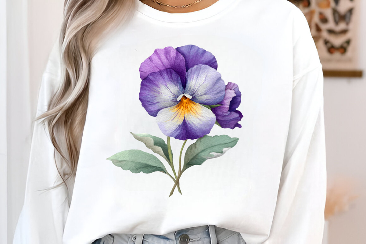 Watercolor Pansy Flowers Clipart, an Illustration by GatewayDesign (Photo 2 of 6)