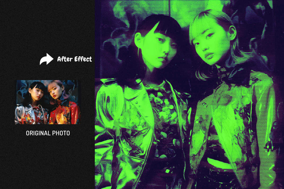 Acid Screen Square, Poster Effect, a Layer Style Add-On by dokudokunomi
