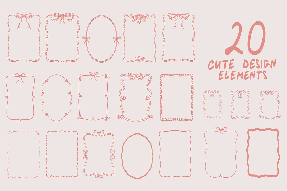 Frames with bows and ribbons, a Decorative Illustration by KPGallery (Photo 2 of 4)