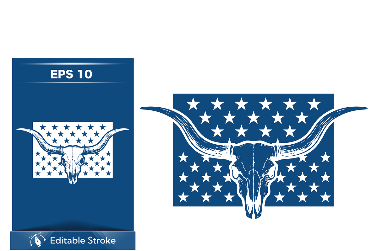 Western Skull with Stars Design, a Decorative Illustration by CarWrap design (Photo 3 of 3)