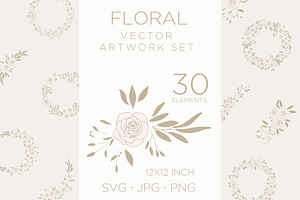 30 floral frames, rose flower