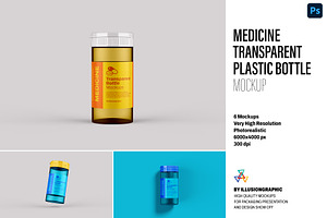 Transparent Plastic Bottle Mockup, a Product Mockup by Illusiongraphic