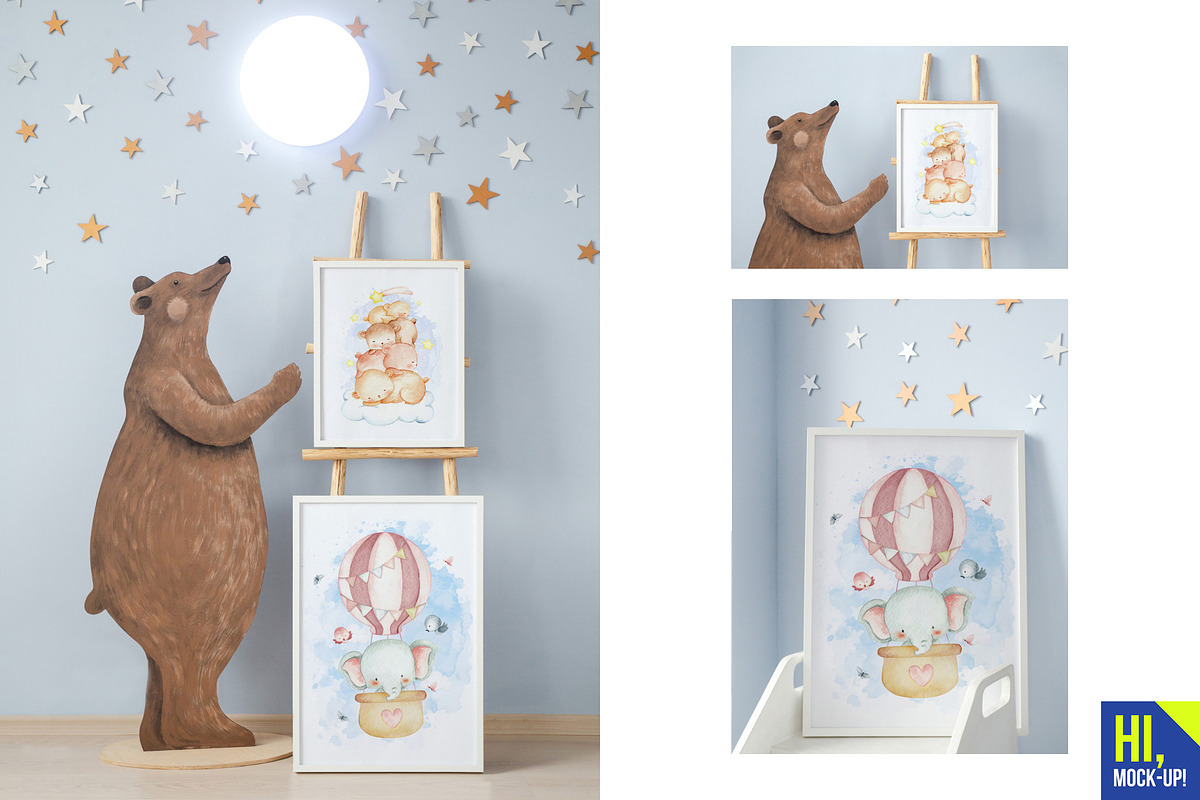 Kids Room Frames Interior Mockups, a Product Mockup by Hi, Mock-Up! (Photo 5 of 7)
