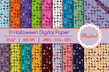 18 Halloween Seamless Pattern