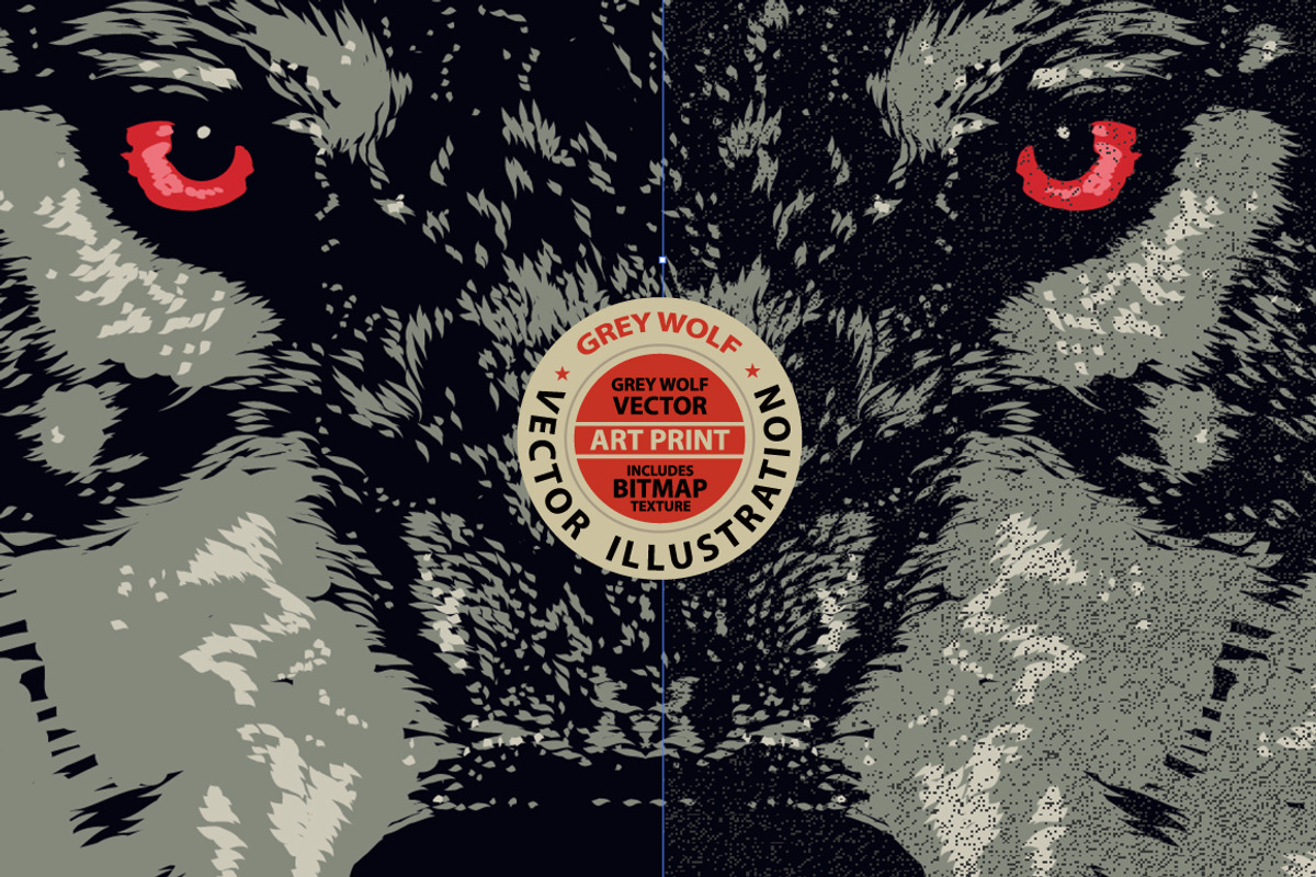 Grey Wolf - Vector illustration, an Animal Illustration by Artistic & Unique (Photo 3 of 5)