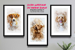 Custom Watercolor Pet Template, an Action Add-On by MRI STUDIO