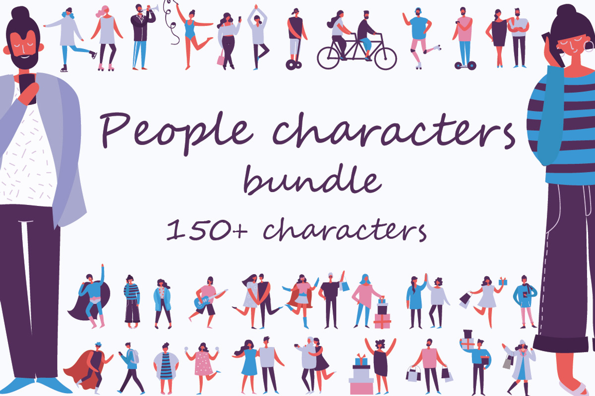 People characters bundle, a Person Illustration by Virinaflora (Photo 1 of 5)