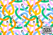 Colorful Helping Hands Pattern, a Pattern Graphic by Dedraw Studio (Thumbnail 1 of 3)