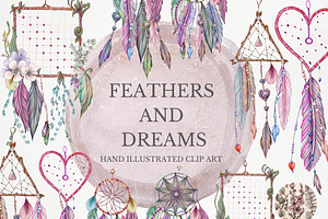 Feathers And Dreams Clipart Set