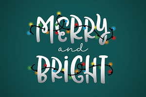 Christmas Lights Font & Phrases