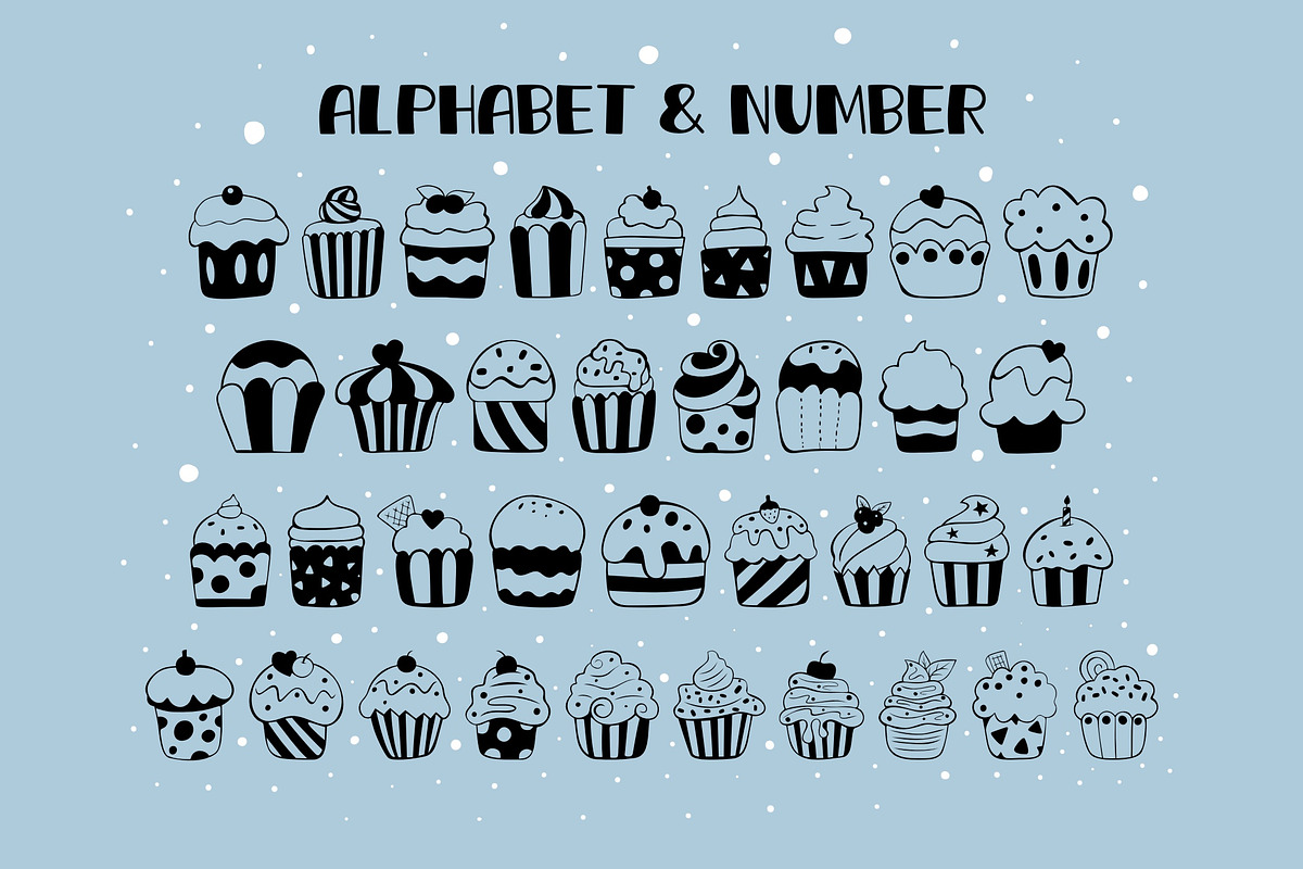 Mono Cupcake OTF Dingbats Font, a Symbol Font by DREAMs Soul G. (Photo 2 of 4)